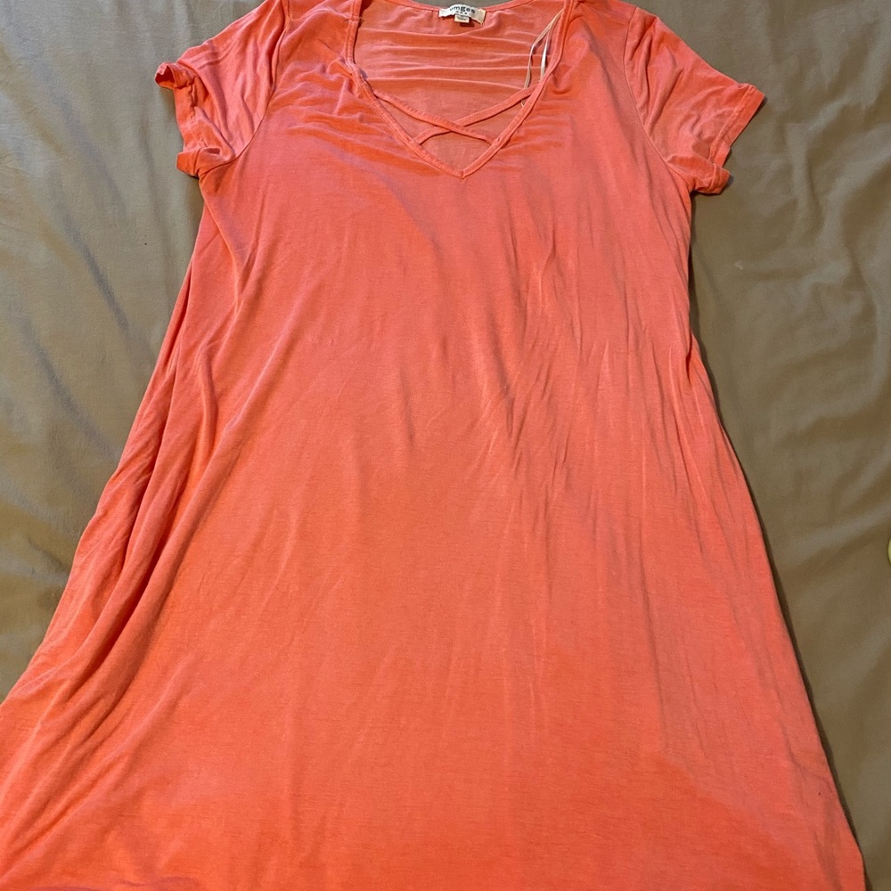Peach colored dress